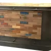 Meuble bar bois recyclé arrondi à droite 164x60 CARAVELLE
