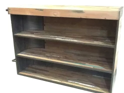 Meuble bar bois recyclé arrondi à droite 164x60 CARAVELLE