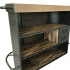 Meuble bar bois recyclé central 144x60 CARAVELLE