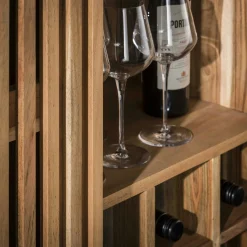 Meuble bar en bois d'acacia motif baguette MELBOURNE
