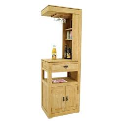 Meuble bar haut hévéa massif 190cm HELENA