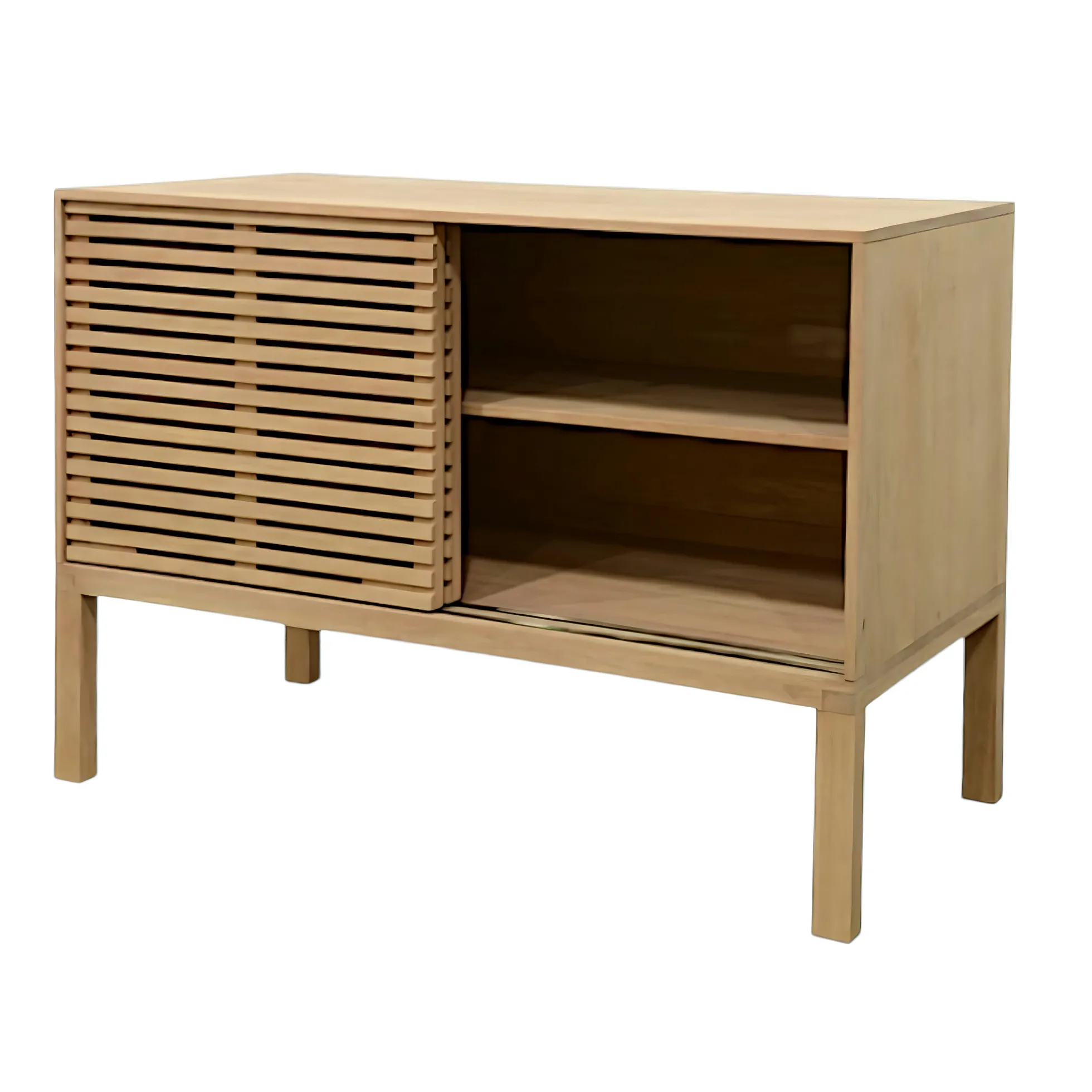 Meuble / Buffet Hévéa 2 portes coulissantes Persiennes 120x60x85cm NEW ORLEANS