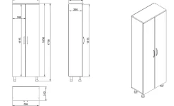 Meuble colonne salle de bains blanc 2 portes H 173, 6 cm JENA
