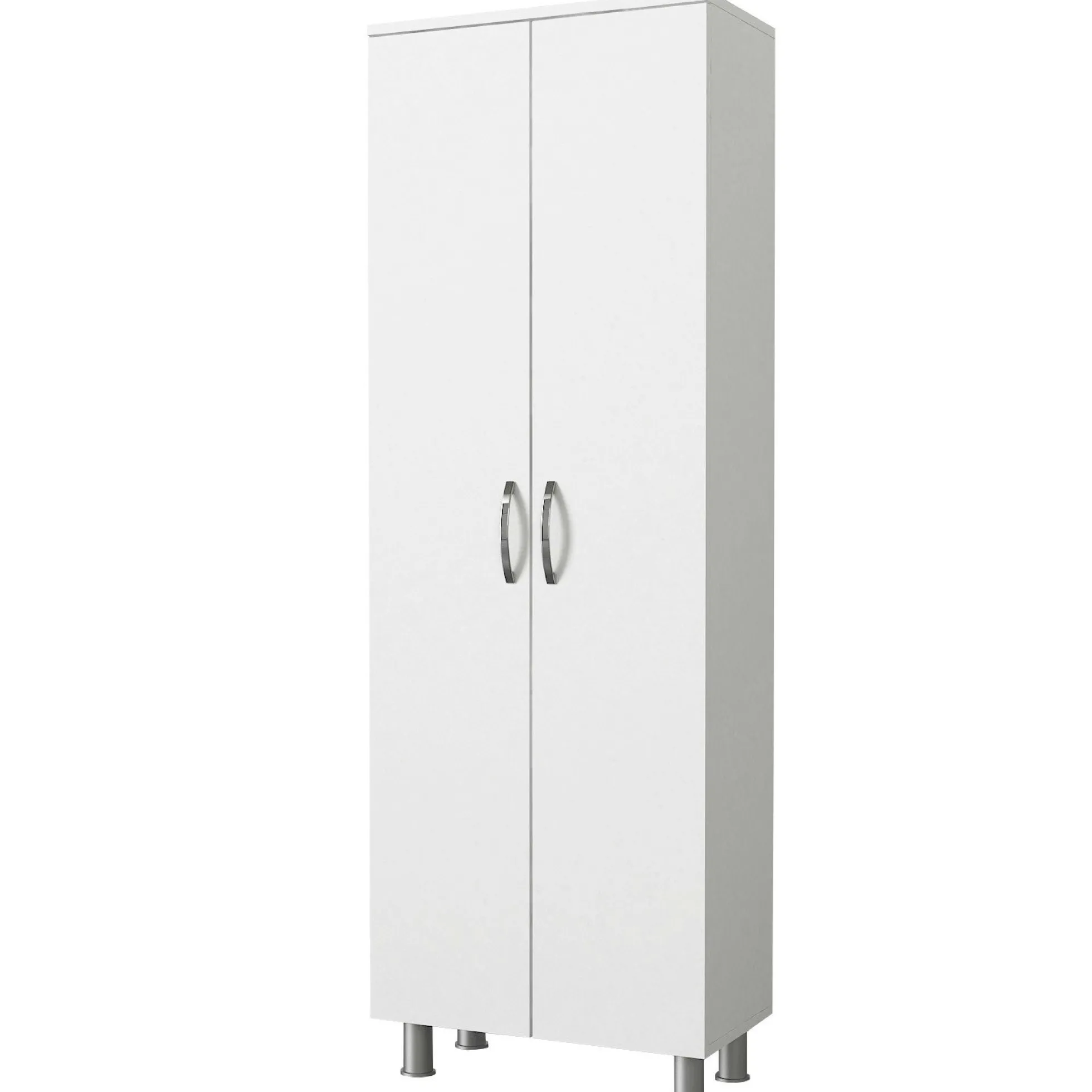 Meuble colonne salle de bains blanc 2 portes H 173, 6 cm JENA