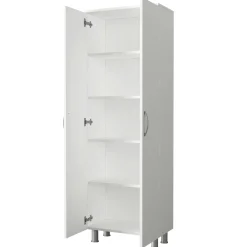 Meuble colonne salle de bains blanc 2 portes H 173, 6 cm JENA