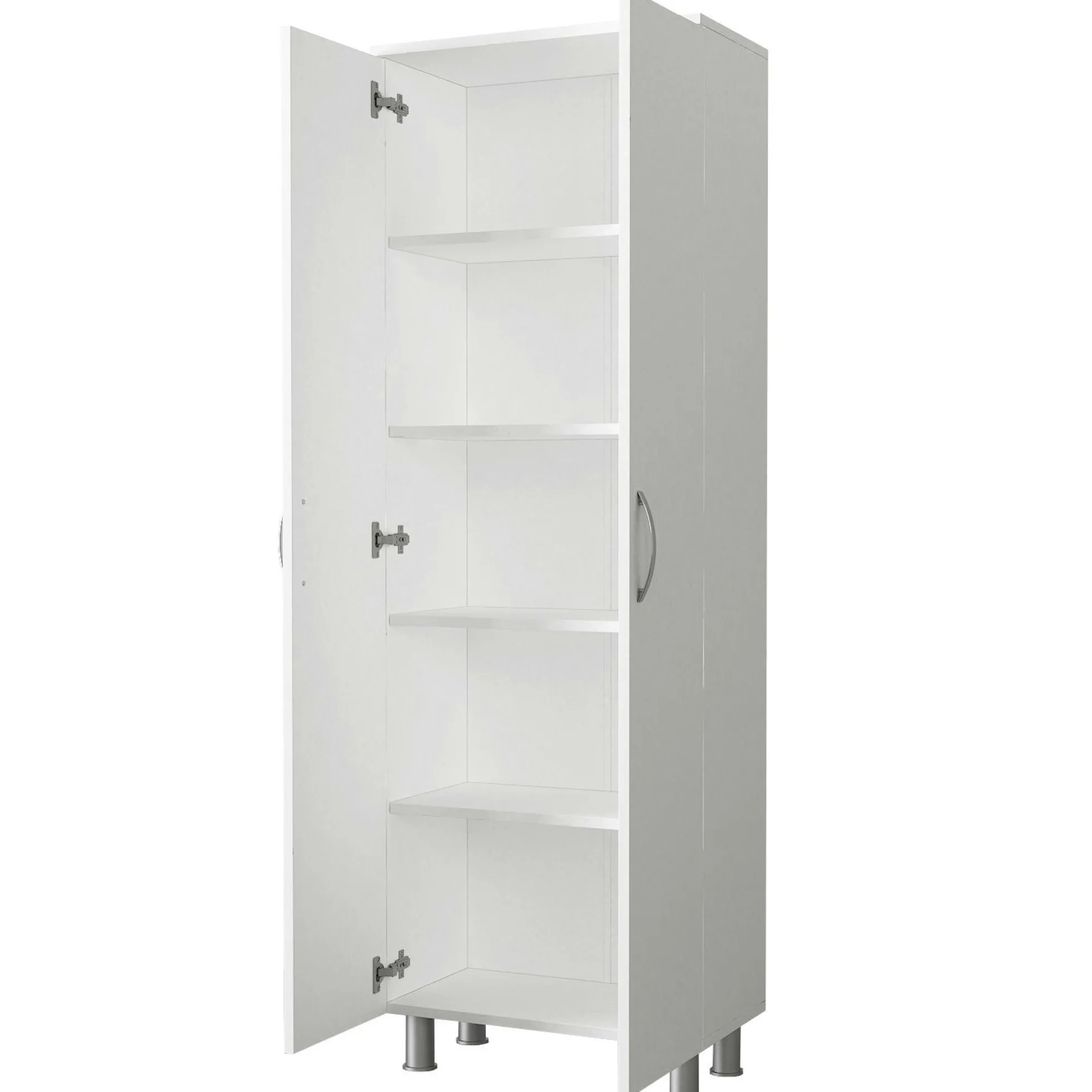 Meuble colonne salle de bains blanc 2 portes H 173, 6 cm JENA