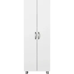 Meuble colonne salle de bains blanc 2 portes H 173, 6 cm JENA