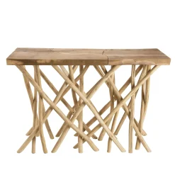 Meuble console bois flotté teck 120x39 cm JAIPUR