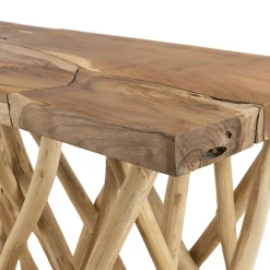 Meuble console bois flotté teck 120x39 cm JAIPUR
