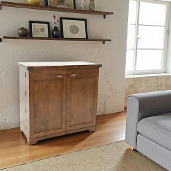 Meuble de bar pliant Hévéa 2 portes, 2 tiroirs 110/220x54x104cm NIAGARA