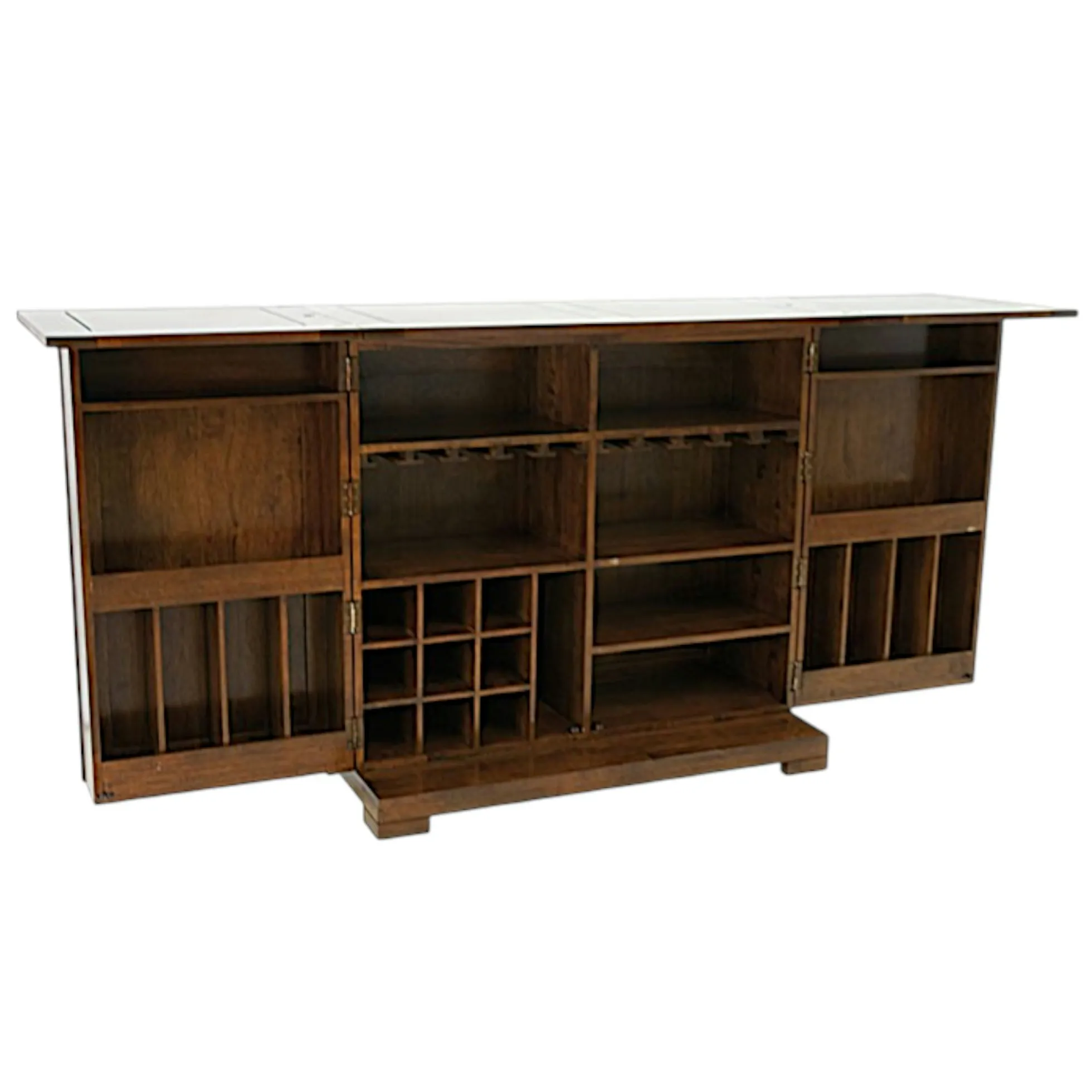 Meuble de bar pliant Hévéa 2 portes, 2 tiroirs 110/220x54x104cm NIAGARA