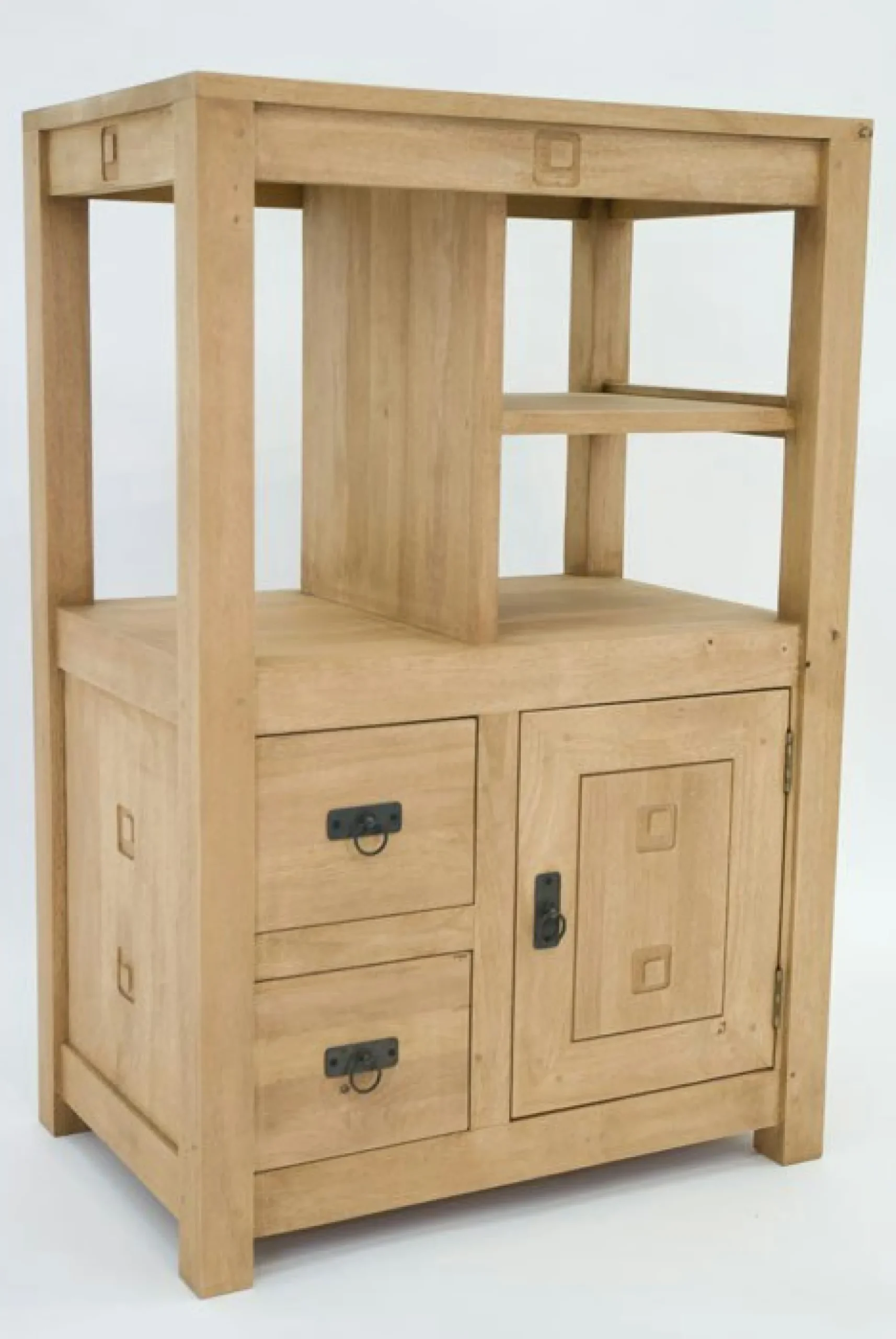 Meuble de rangement / Bibliothèque en hévéa 75 x 112cm TESSA
