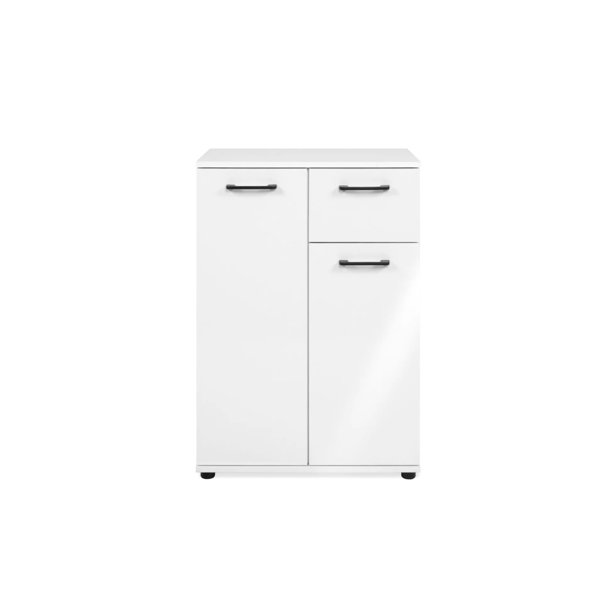 Meuble de rangement blanc 2 portes 1 tiroir ALVA