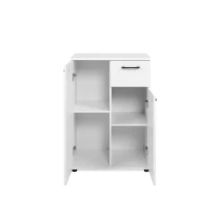 Meuble de rangement blanc 2 portes 1 tiroir ALVA