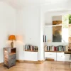 Meuble de rangement bois recyclé 1 niche et 2 tiroirs métal 60x40x110cm CARAVELLE