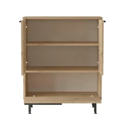 Meuble de rangement bureau 3 portes décor bois JENA