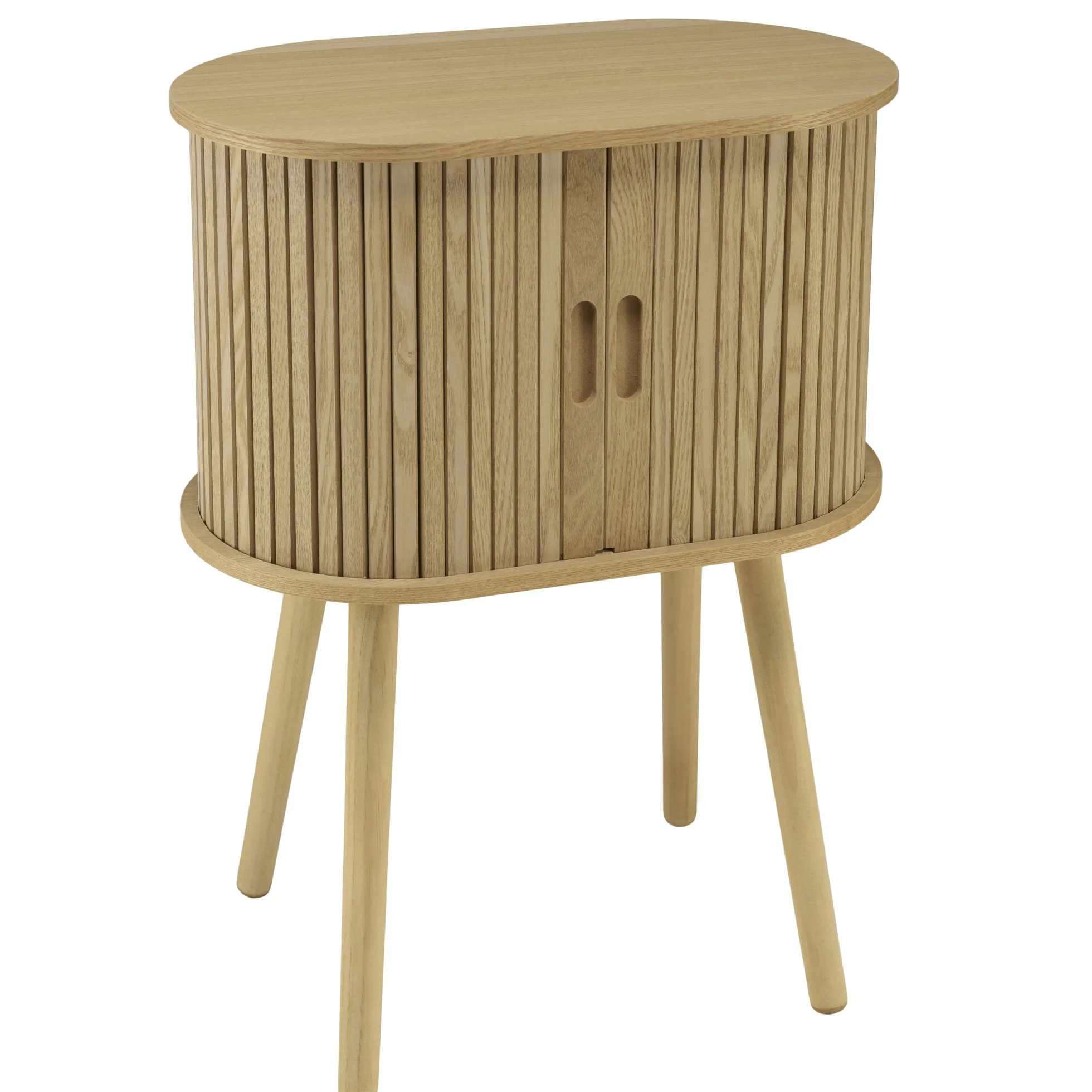 Meuble de rangement ovale en bois couleur naturelle CASTILLE
