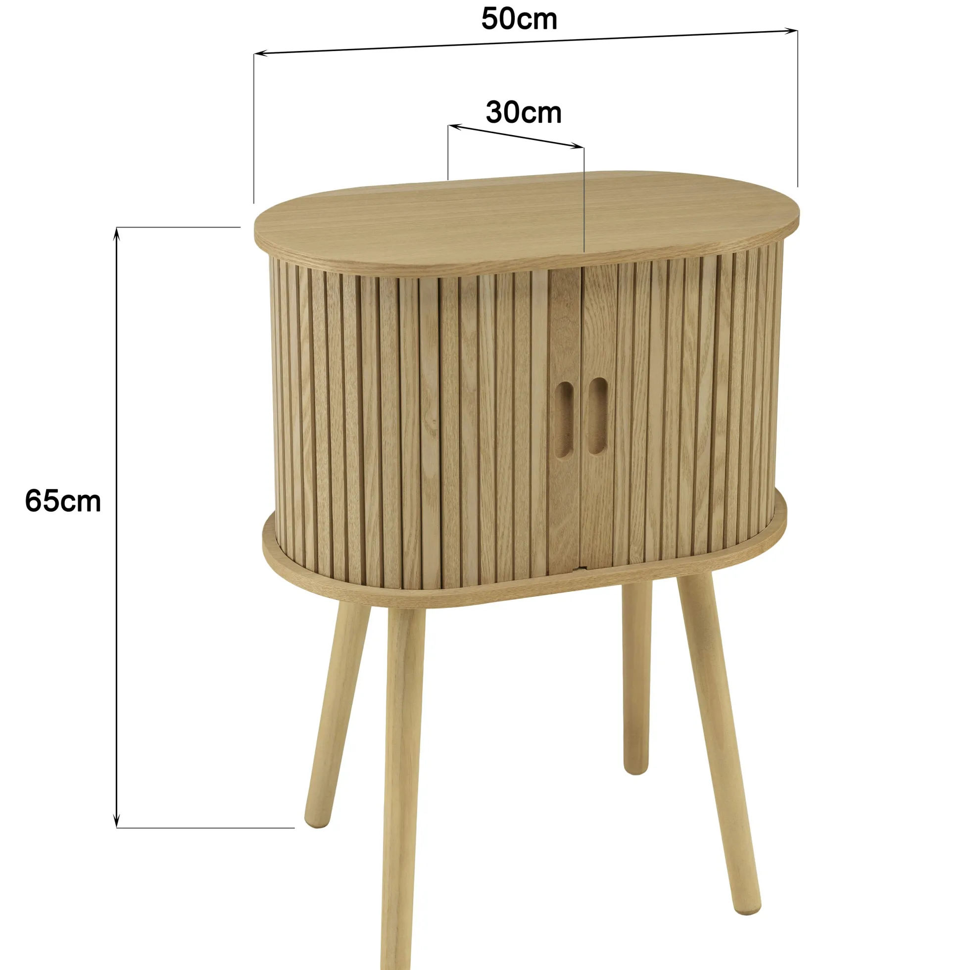 Meuble de rangement ovale en bois couleur naturelle CASTILLE