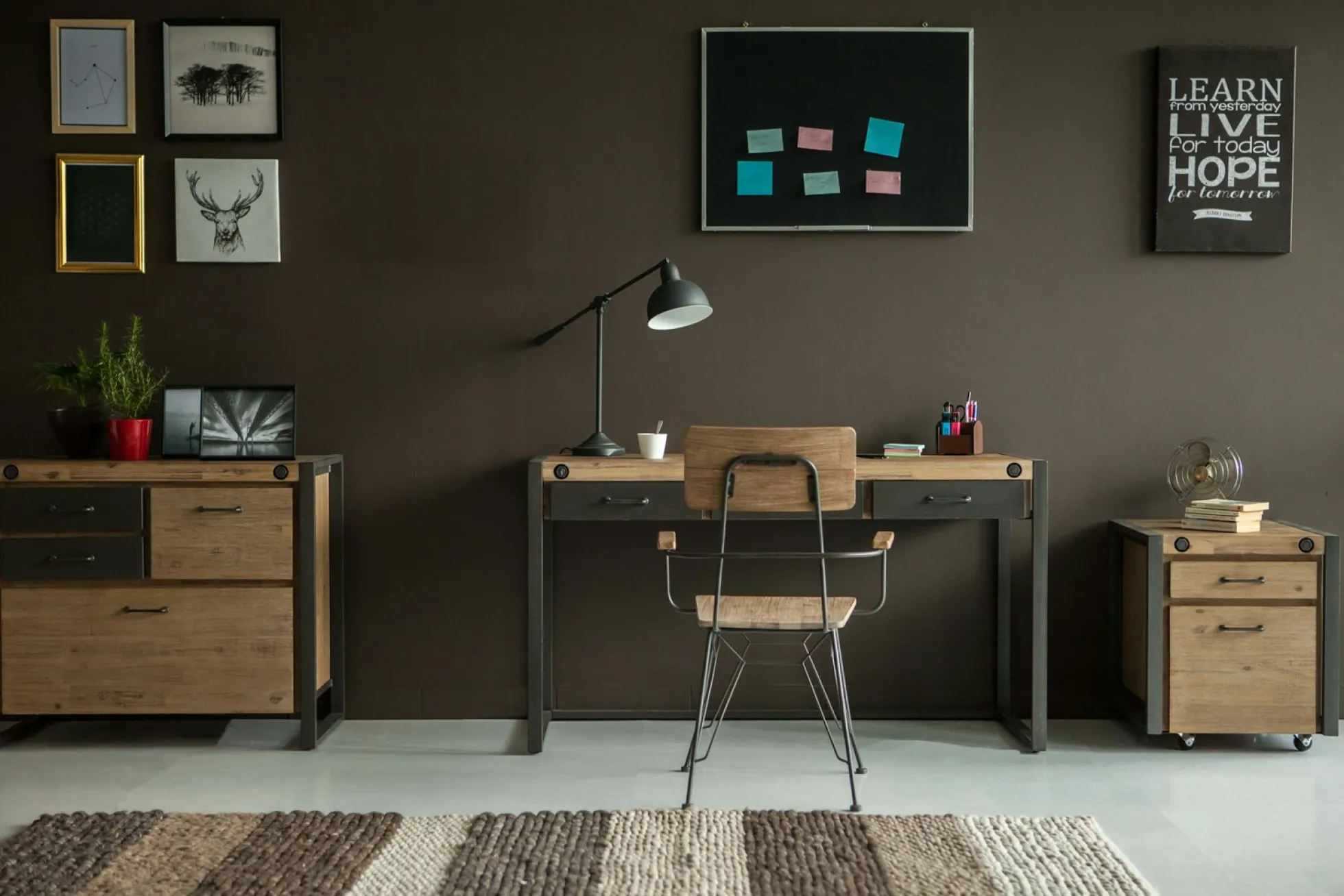 Meuble de Rangement style industriel en bois et métal BROOKLYN