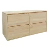 Meuble Hévéa 4 grands tiroirs 120x50x65cm BALTIC