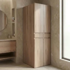 Meuble lave-linge sèche-linge décor chêne 4 portes IVA