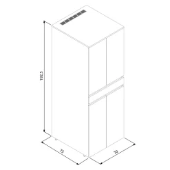 Meuble lave-linge sèche-linge décor chêne 4 portes IVA