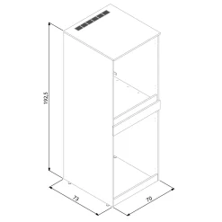 Meuble machine à laver et sèche-linge décor bois foncé NIX