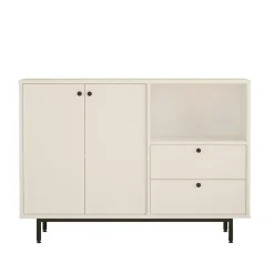 Meuble rangement cuisine blanc 2 portes 2 tiroirs JENA