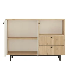 Meuble rangement cuisine 2 portes blanches 2 tiroirs JENA