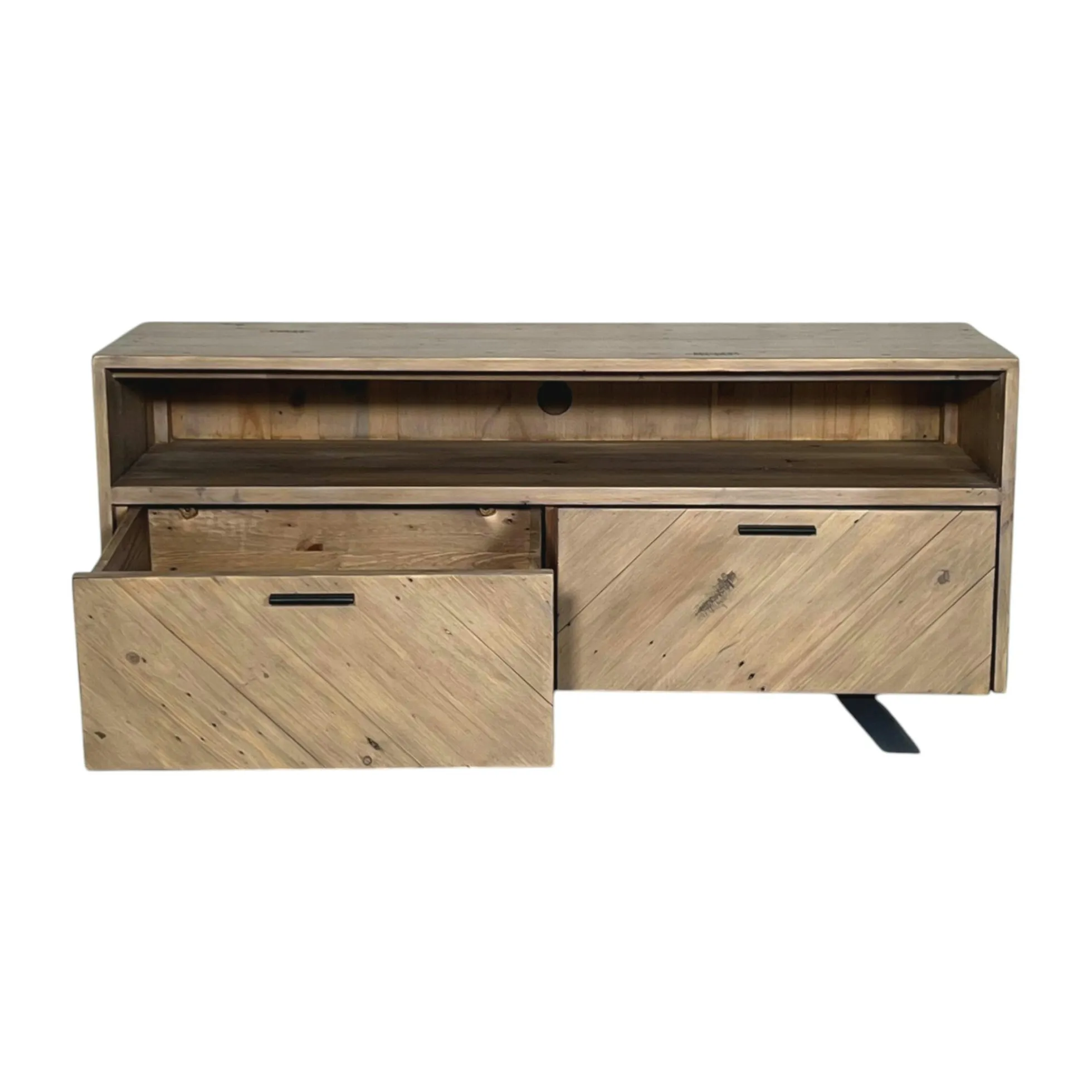 Meuble tv avec rangement bois recyclé VITTORIA
