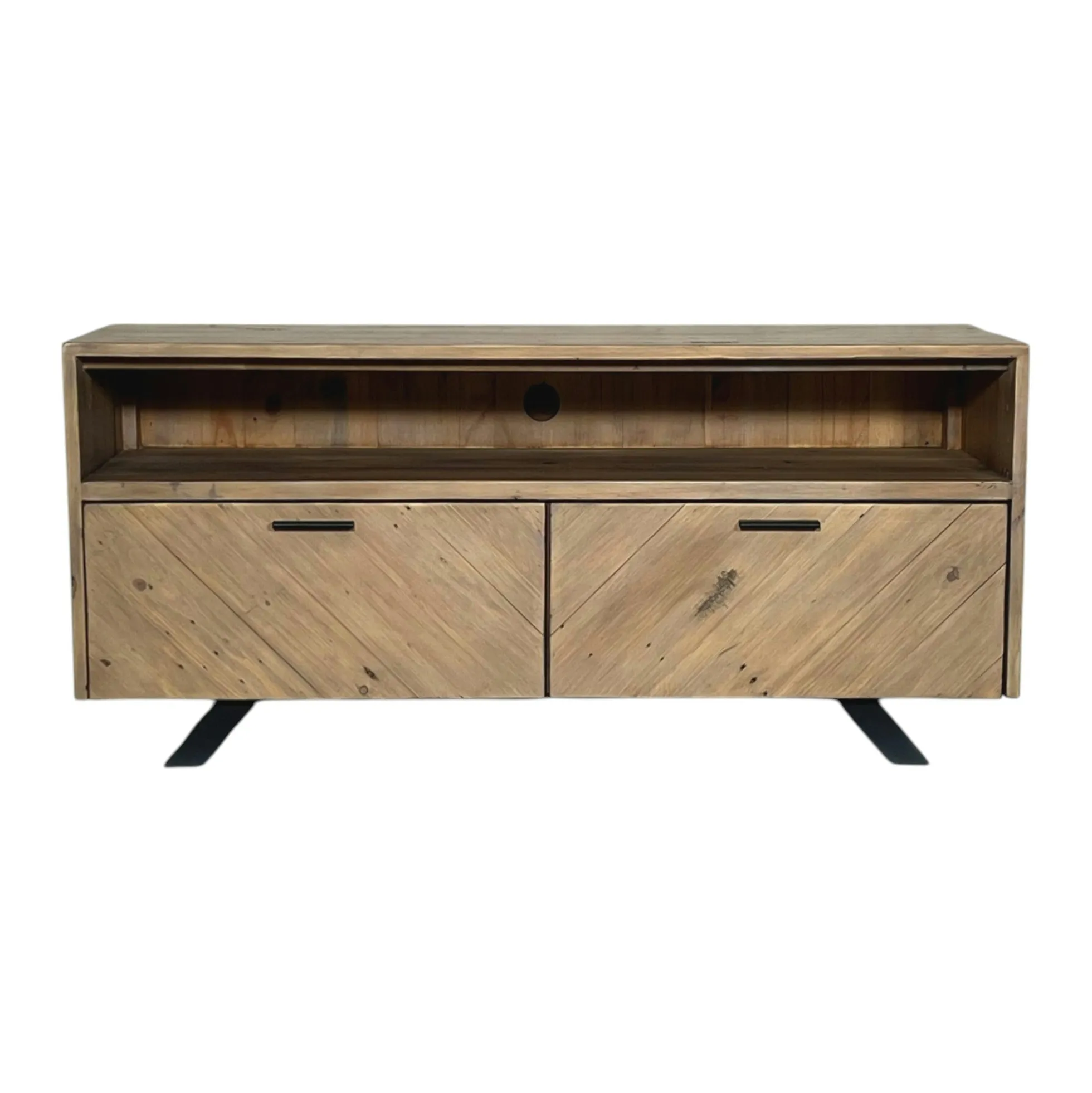 Meuble tv avec rangement bois recyclé VITTORIA
