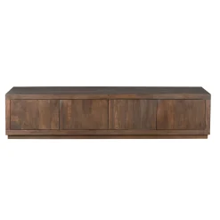 Meuble TV avec rangement bois foncé 200 cm MONTARO