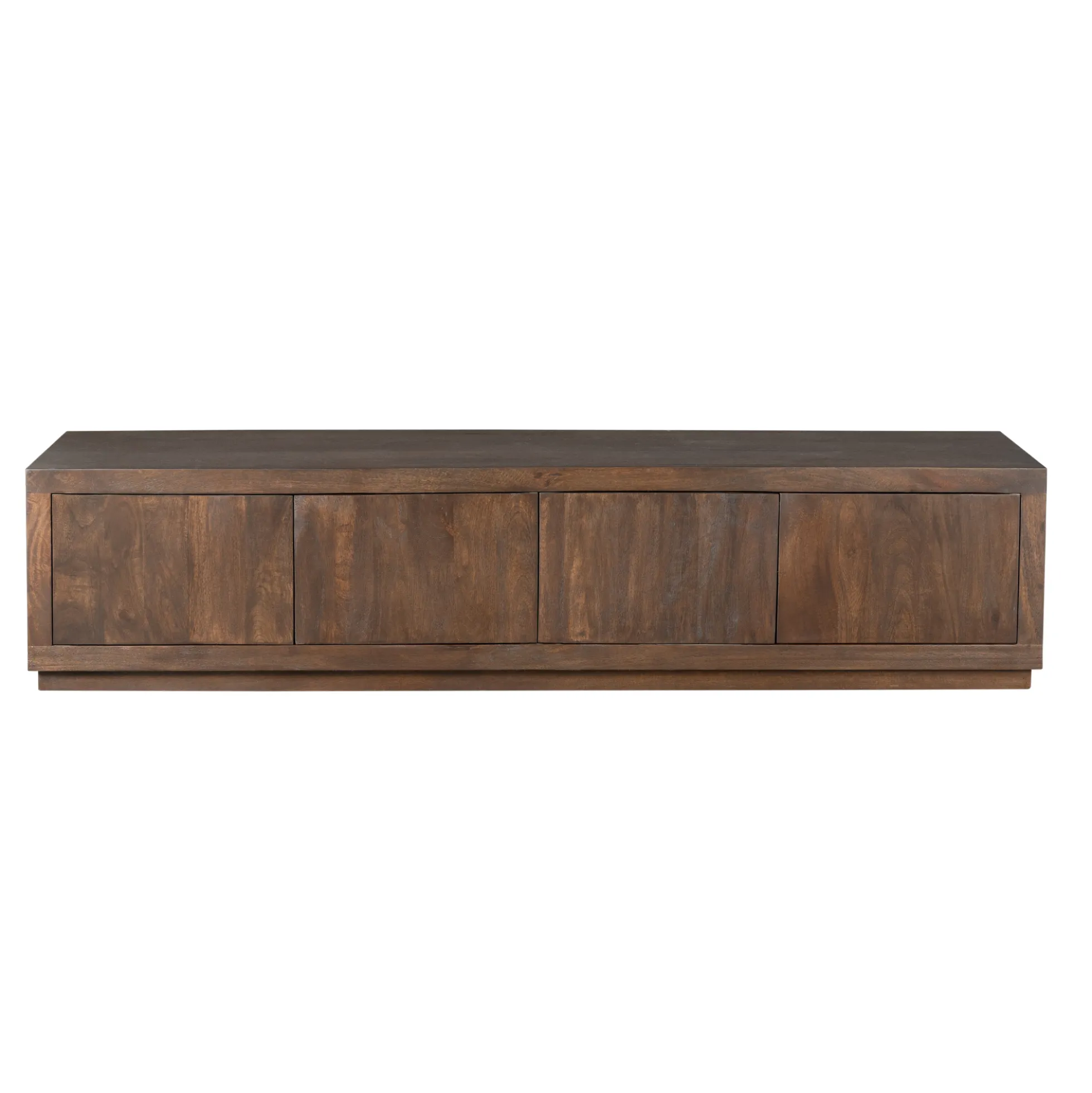 Meuble TV avec rangement bois foncé 200 cm MONTARO