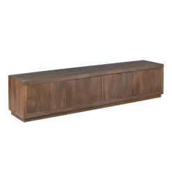 Meuble TV avec rangement bois foncé 200 cm MONTARO