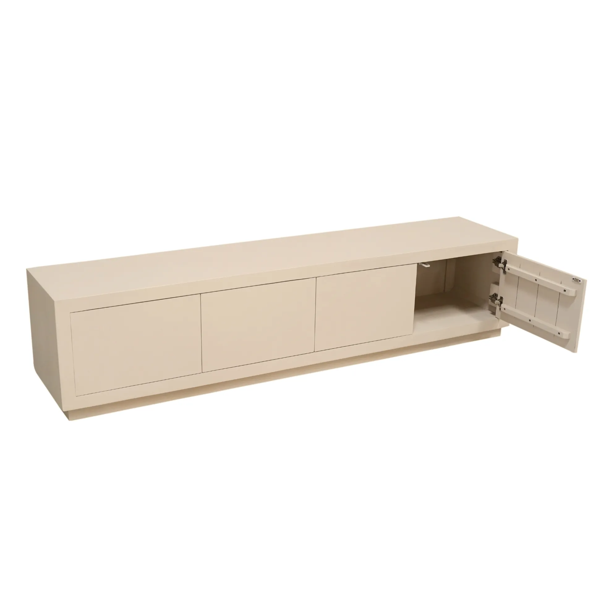 Meuble TV avec rangement bois sable 200 cm MONTARO