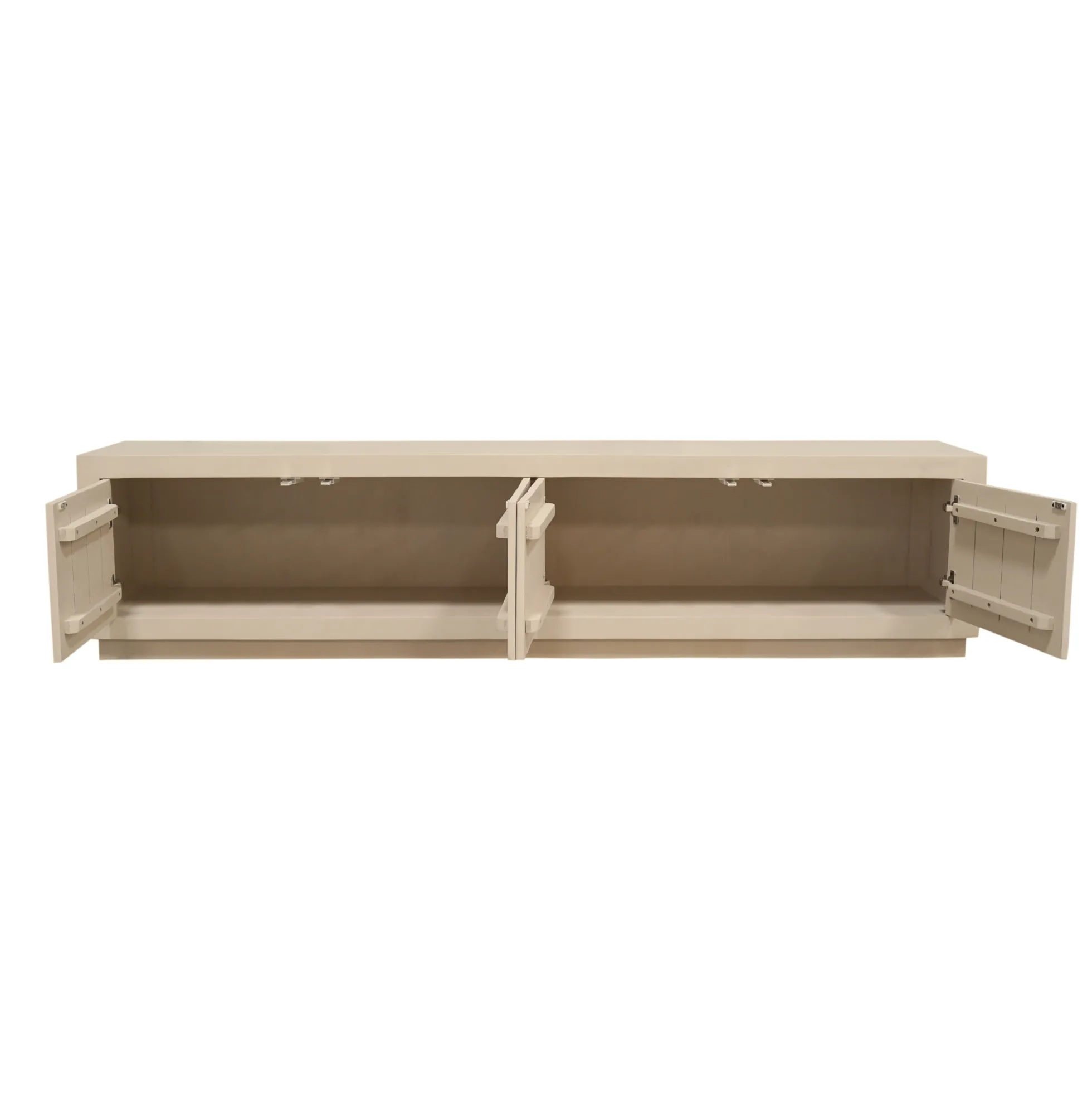 Meuble TV avec rangement bois sable 200 cm MONTARO