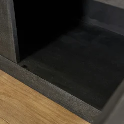 Meuble TV avec rangement bois noir 200 cm MONTARO