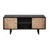 Meuble tv avec rangement en bois recyclé FSC motif chevron FAGA
