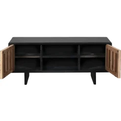 Meuble tv avec rangement en bois recyclé FSC motif chevron FAGA