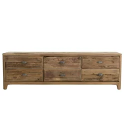 Meuble tv avec rangement en bois de pin recyclé DENVER