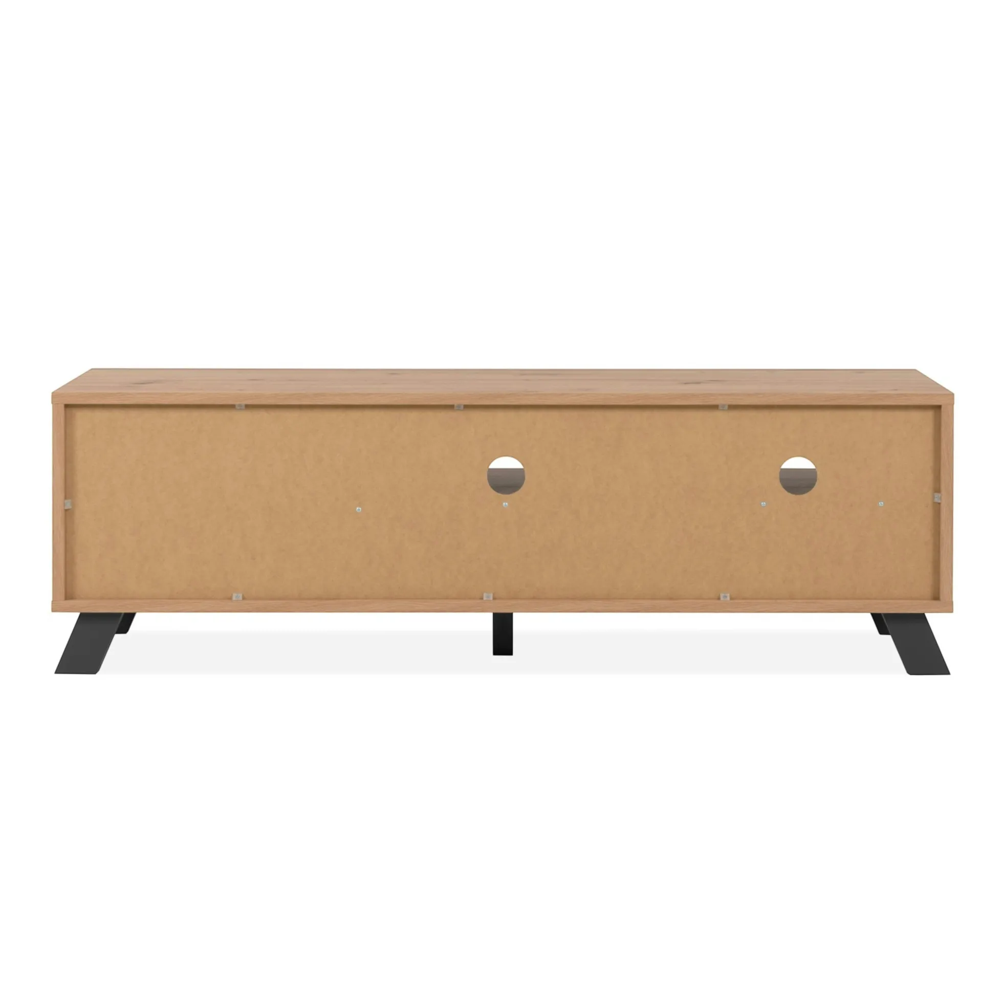 Meuble TV avec rangement 1 porte noire rainurée ALVA