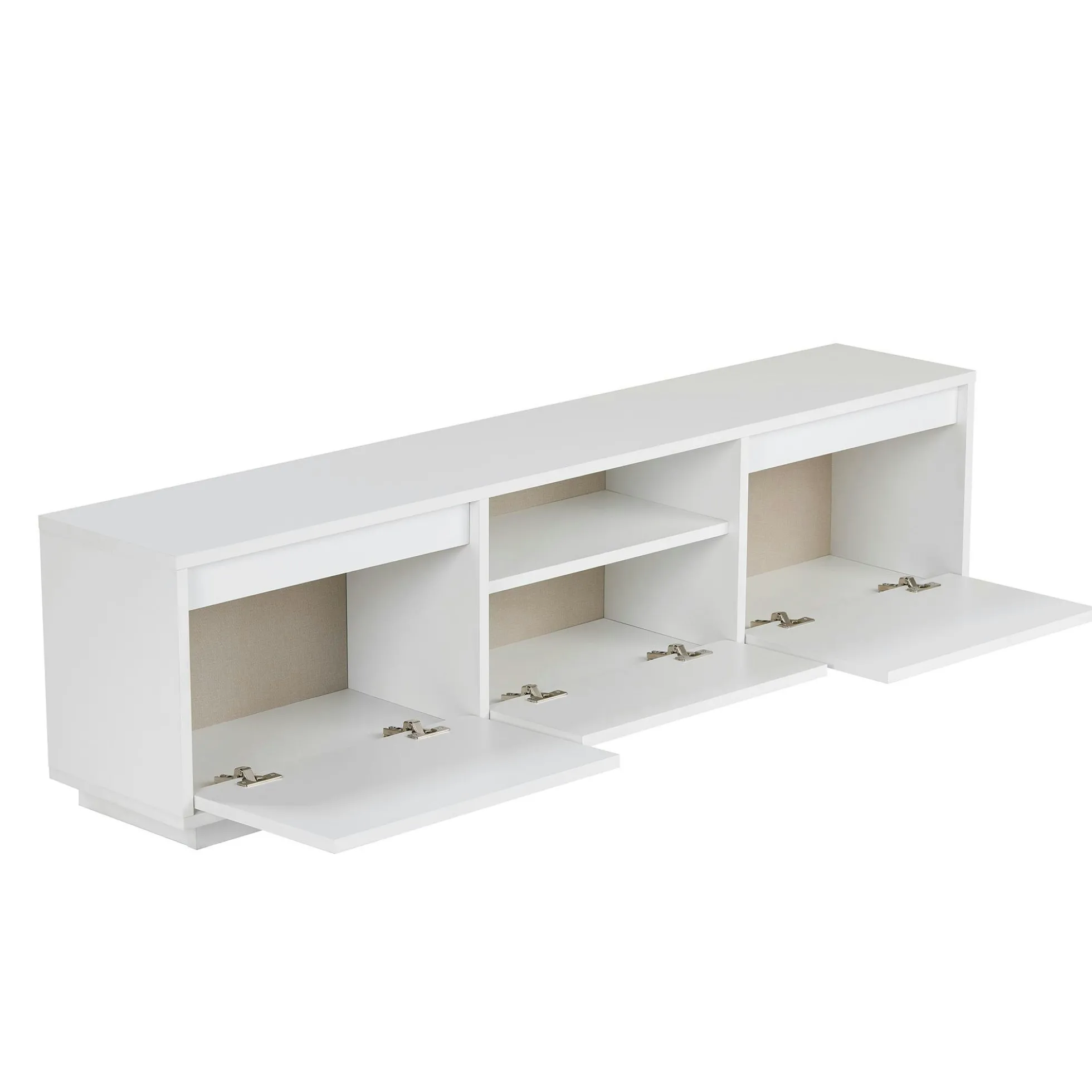 Meuble TV blanc 3 portes abattantes MARFA