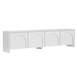Meuble TV blanc 4 portes motif arches MARFA