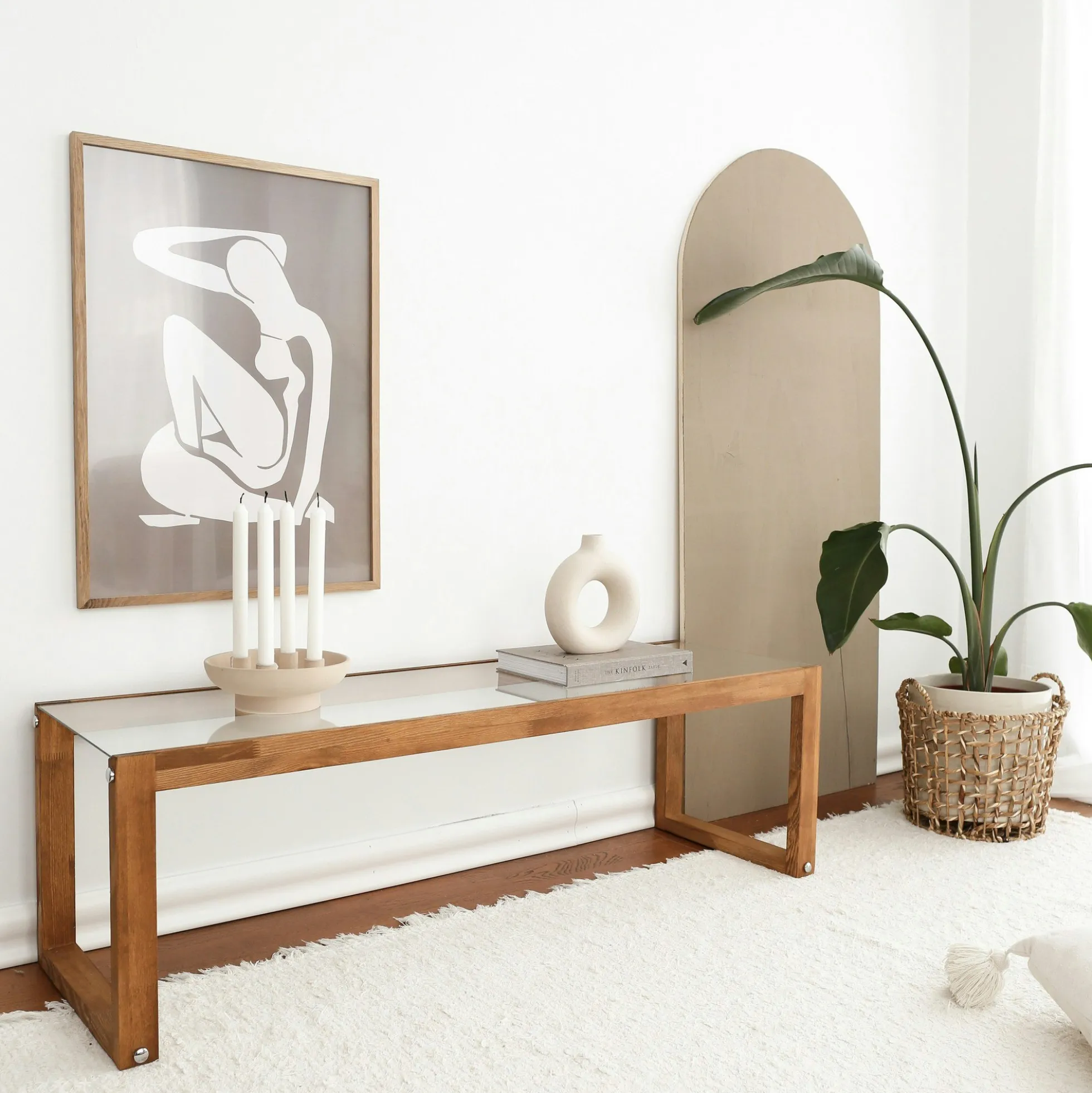Meuble TV bois brun et verre - 130 cm, moderne LHASA