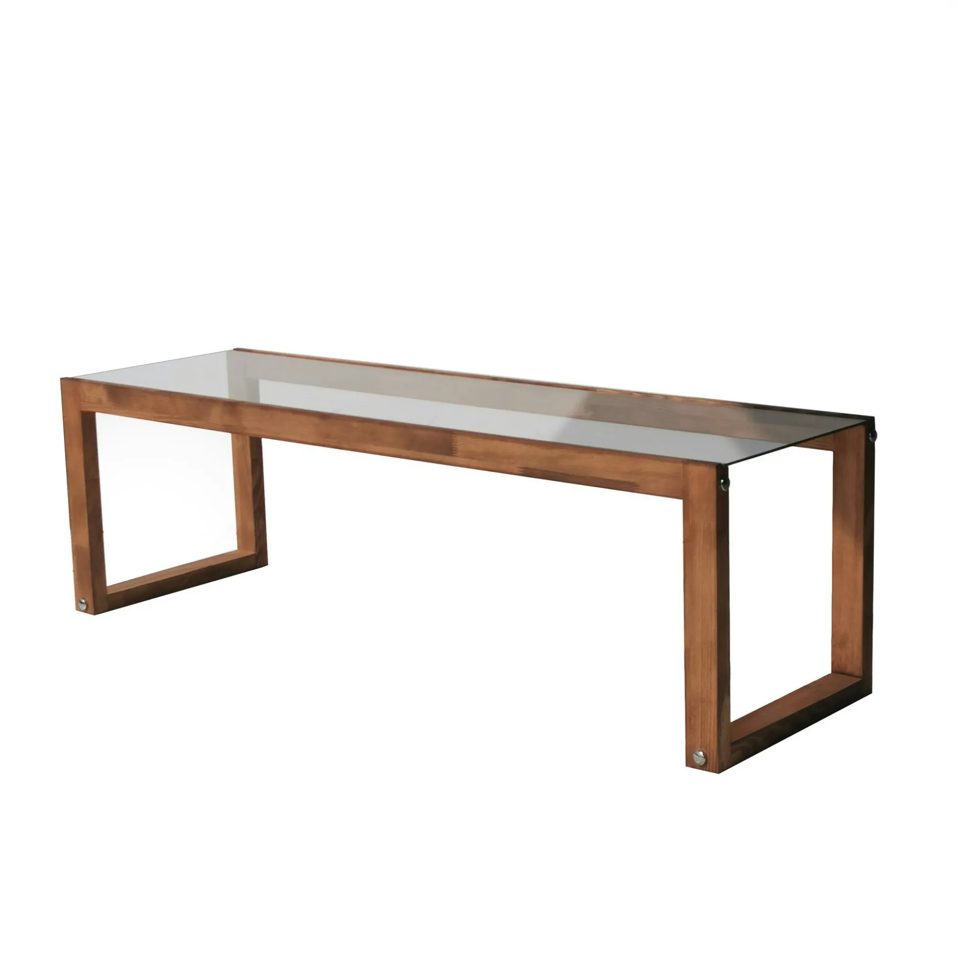 Meuble TV bois brun et verre - 130 cm, moderne LHASA