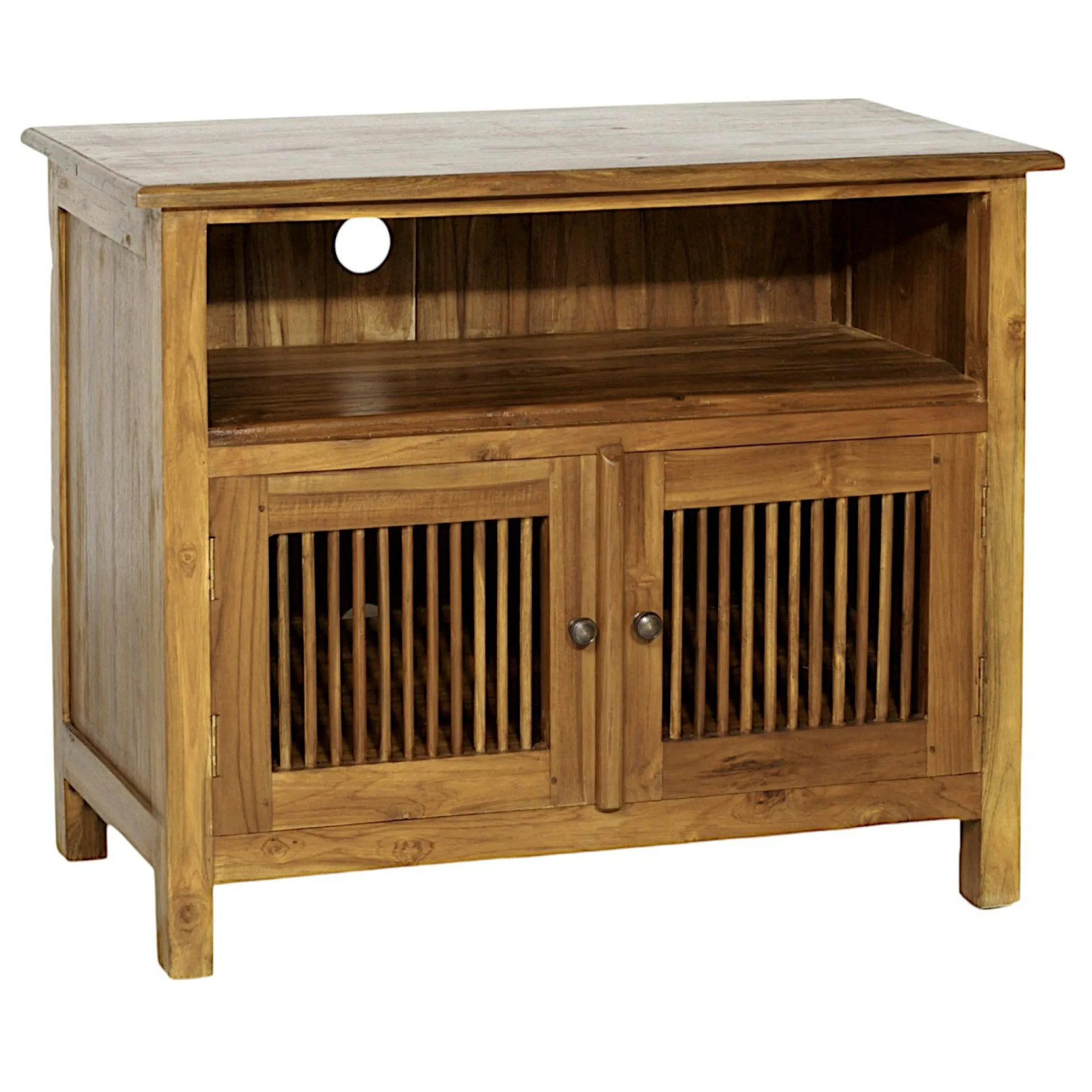 Meuble TV bois de teck 2 portes BISHO