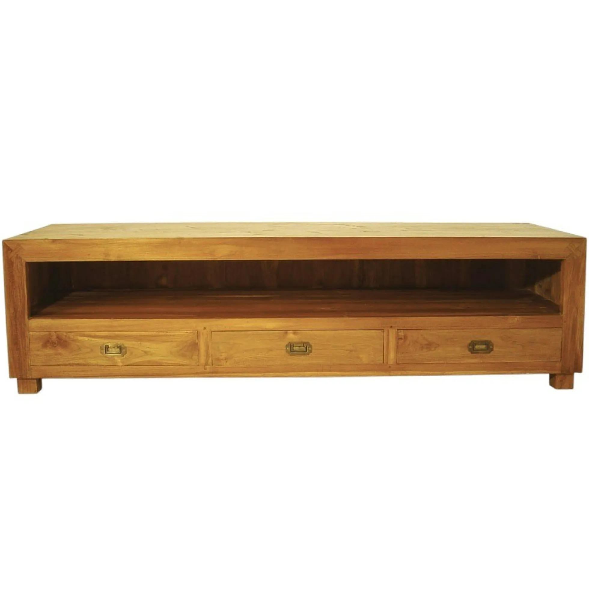 Meuble TV bois de teck 3 tiroirs BISHO