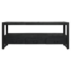 Meuble TV bois noir 3 tiroirs MILORA