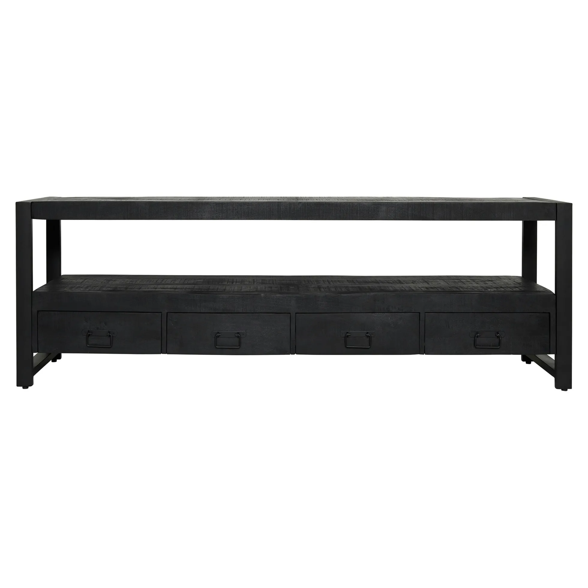 Meuble TV bois noir 4 tiroirs MILORA