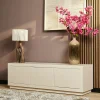 Meuble TV bois sable 3 portes MONTARO